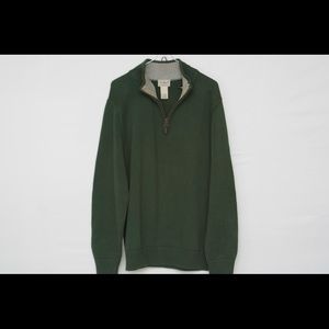 L.L. Bean Mens 3/4 zip up 100% Cotton Sz Large